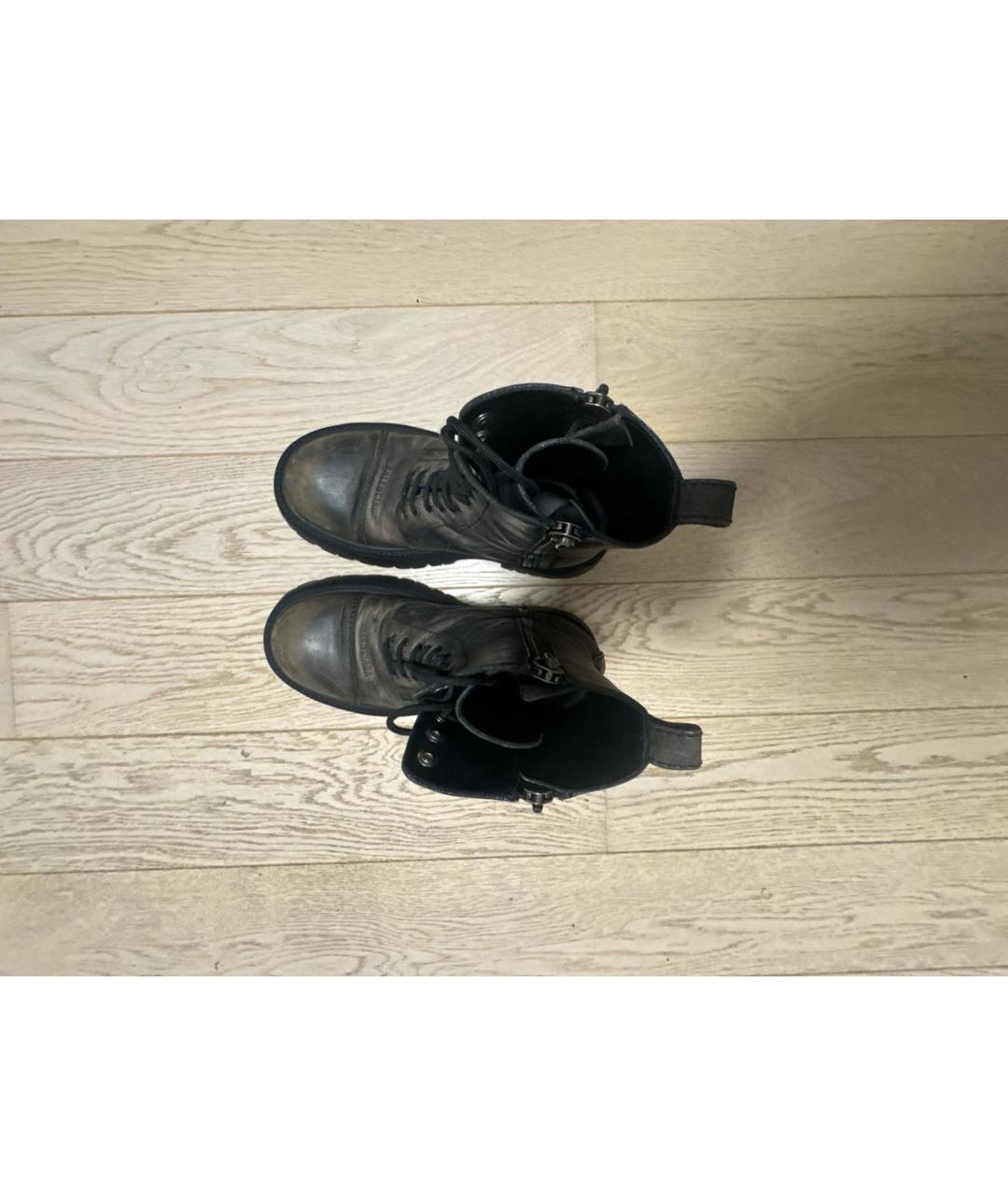 BALENCIAGA Коричневые кожаные высокие ботинки, фото 3