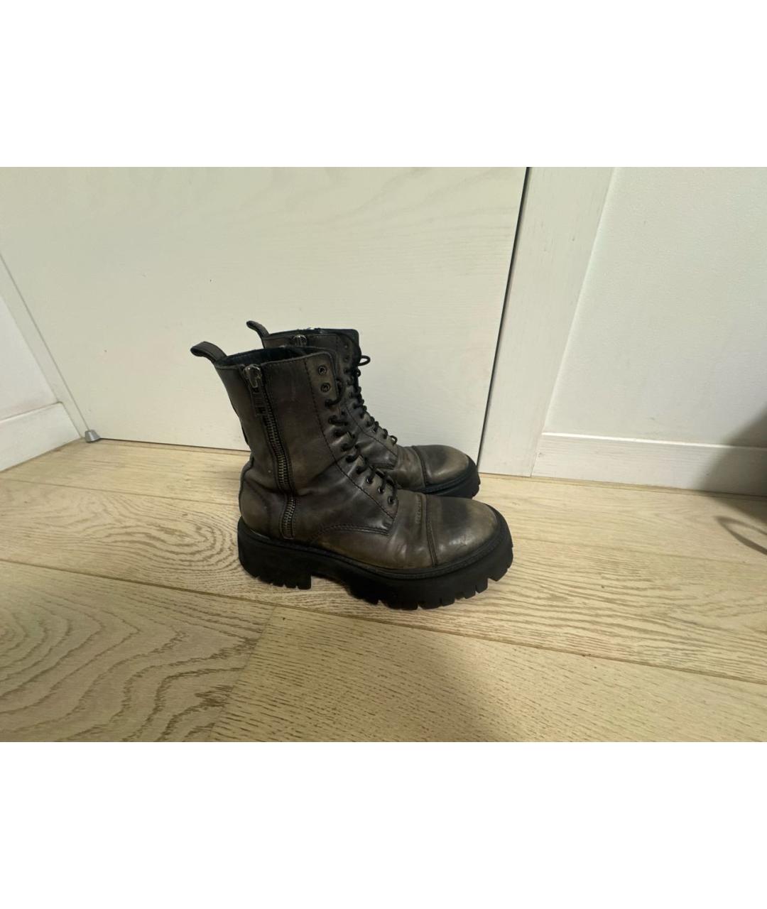 BALENCIAGA Коричневые кожаные высокие ботинки, фото 8