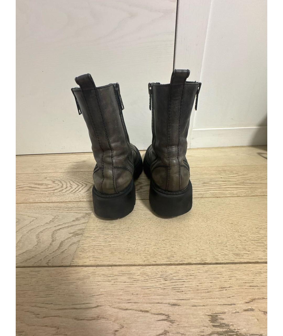 BALENCIAGA Коричневые кожаные высокие ботинки, фото 4