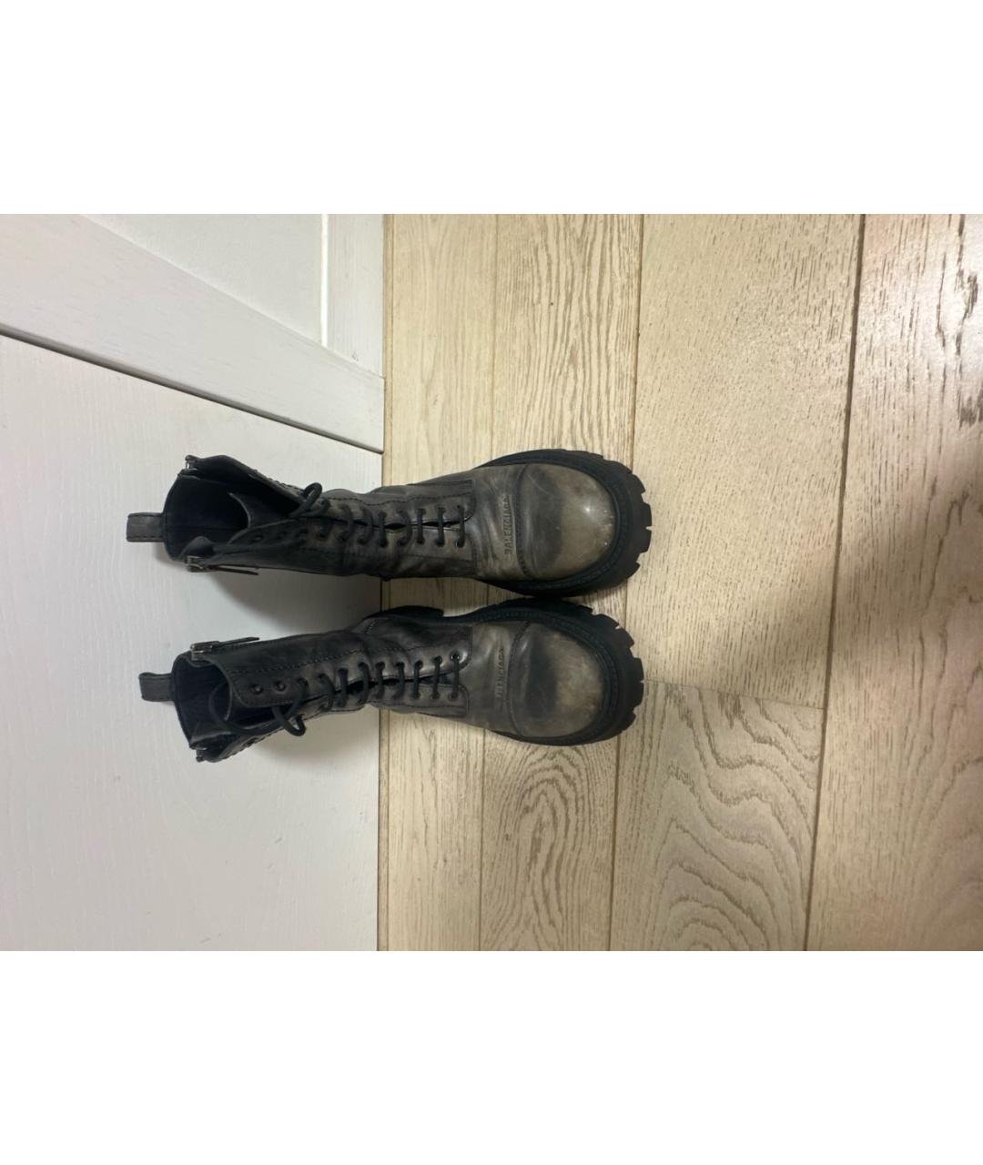 BALENCIAGA Коричневые кожаные высокие ботинки, фото 2