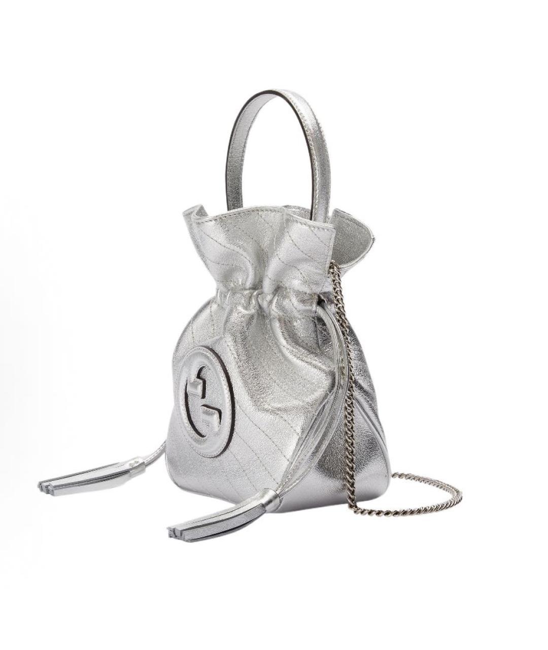 GUCCI Серебряная кожаная сумка через плечо, фото 2