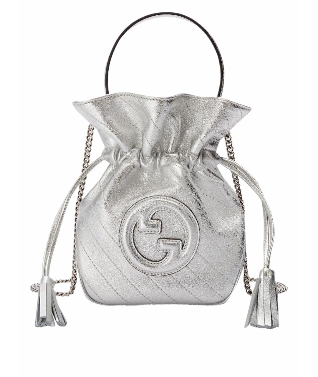 GUCCI Серебряная кожаная сумка через плечо, фото 1