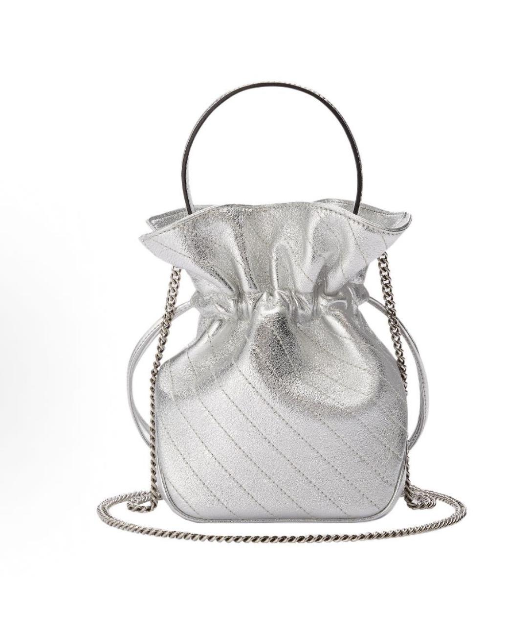 GUCCI Серебряная кожаная сумка через плечо, фото 3