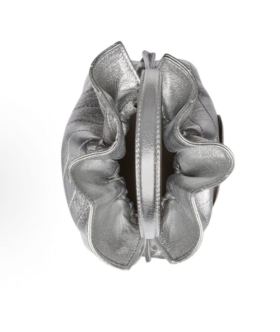 GUCCI Серебряная кожаная сумка через плечо, фото 4