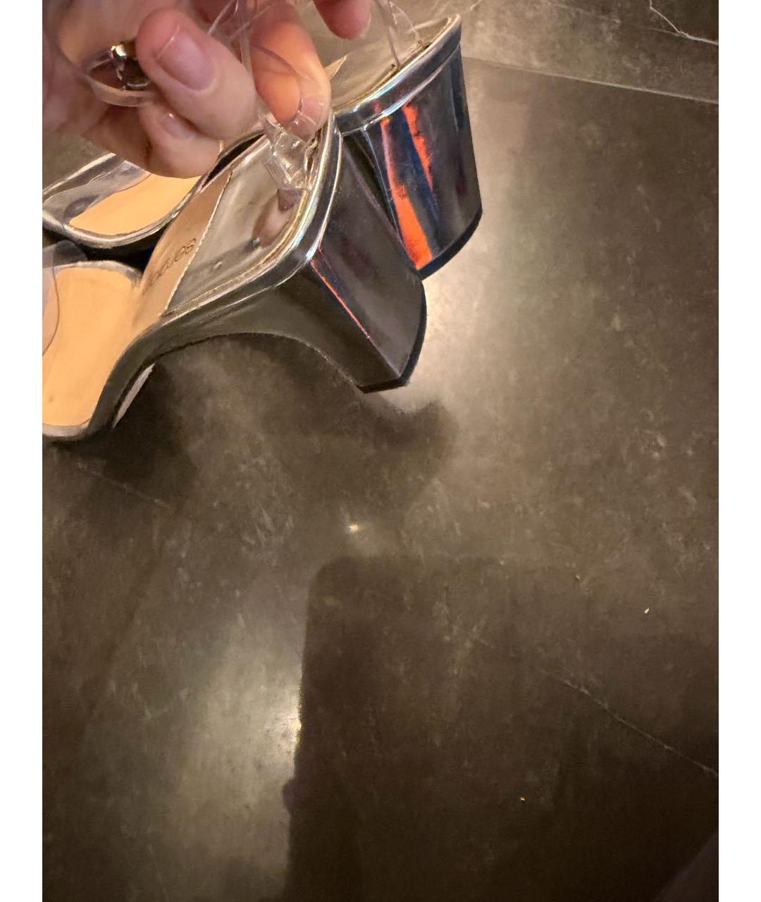 SERGIO ROSSI Серебряные босоножки, фото 5