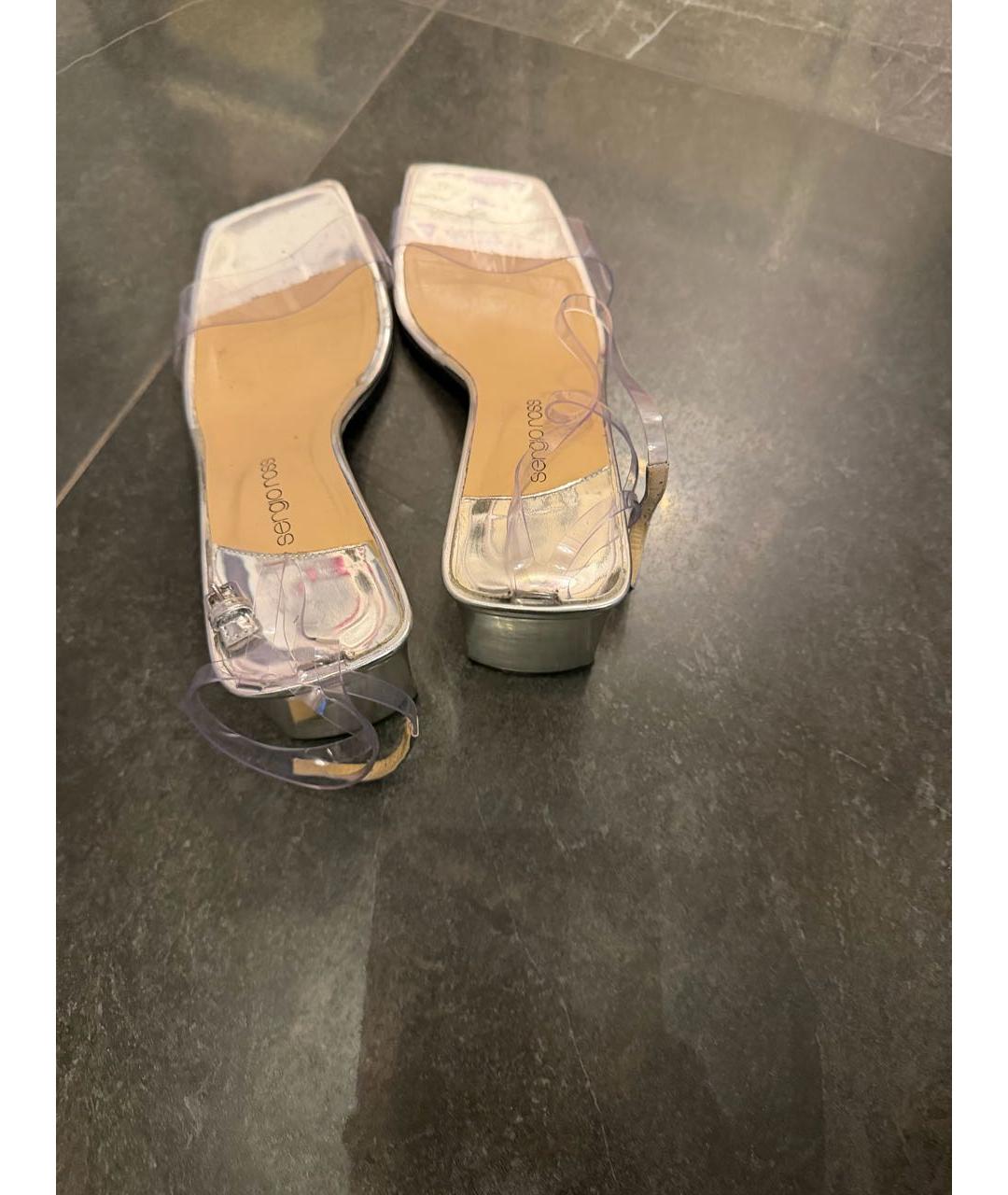 SERGIO ROSSI Серебряные босоножки, фото 3