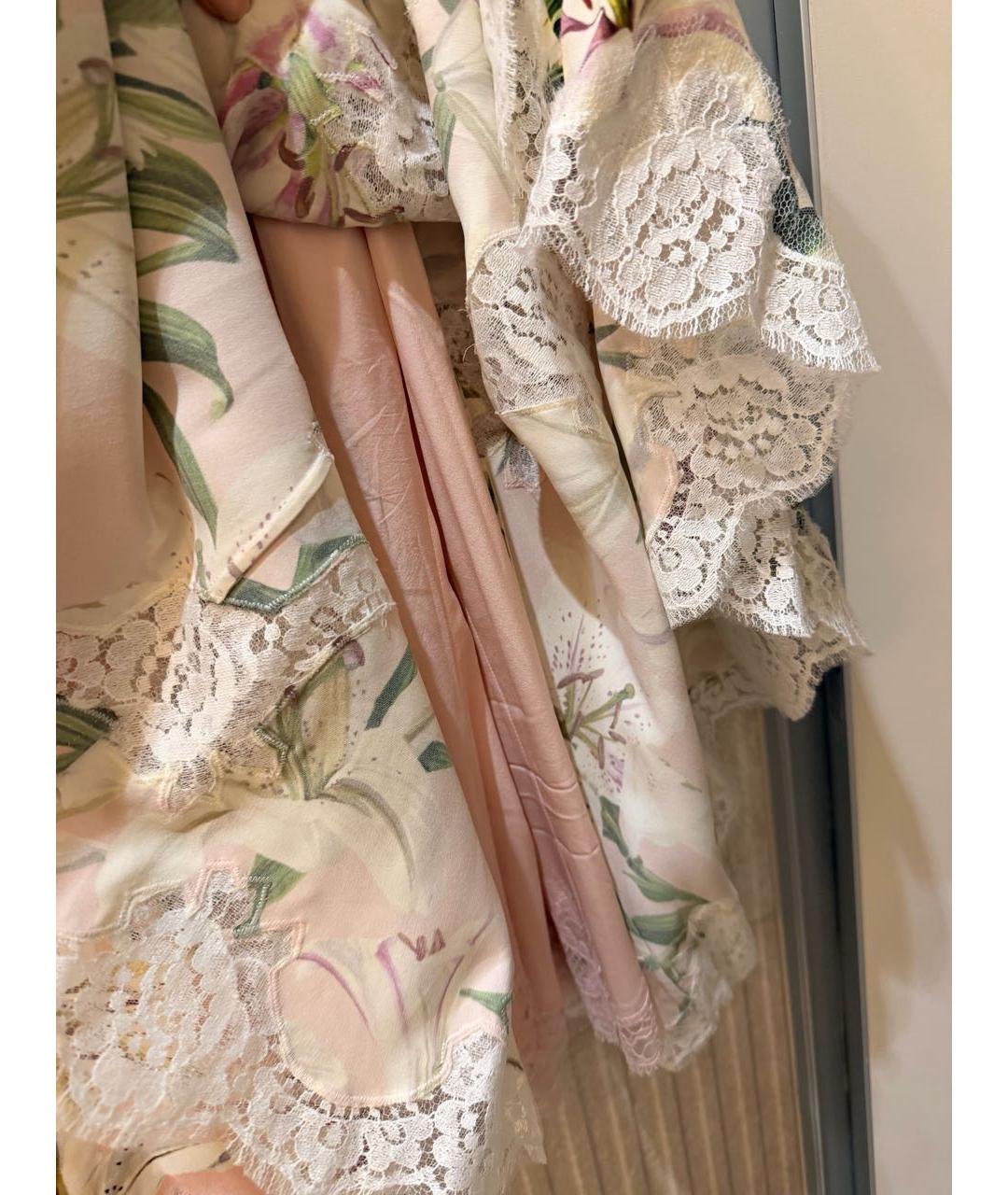 DOLCE&GABBANA Розовая шелковая юбка миди, фото 3
