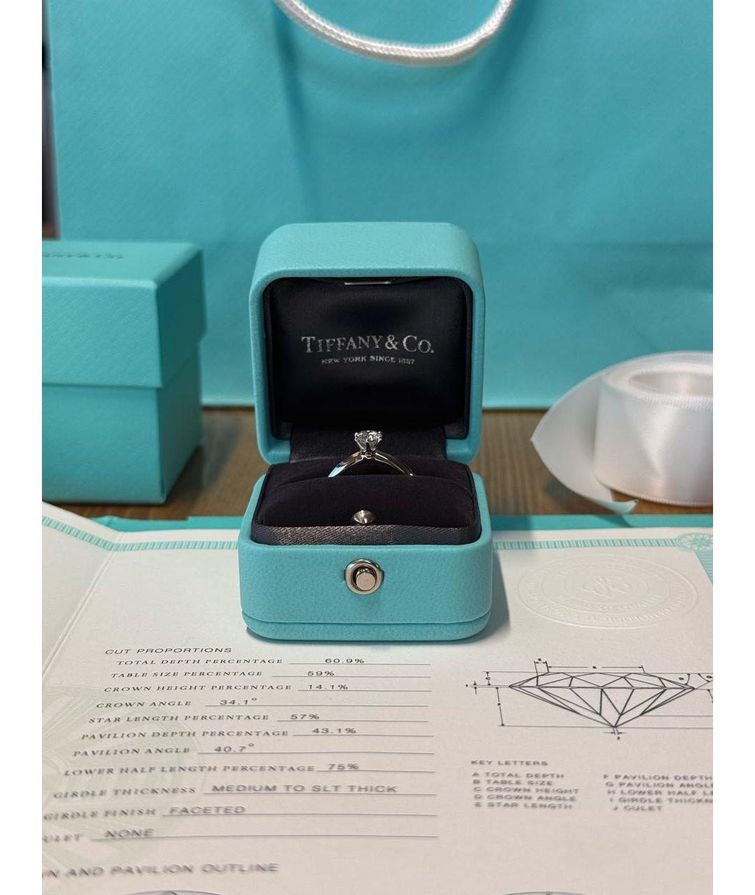 TIFFANY&CO Серебряное платиновое кольцо, фото 3