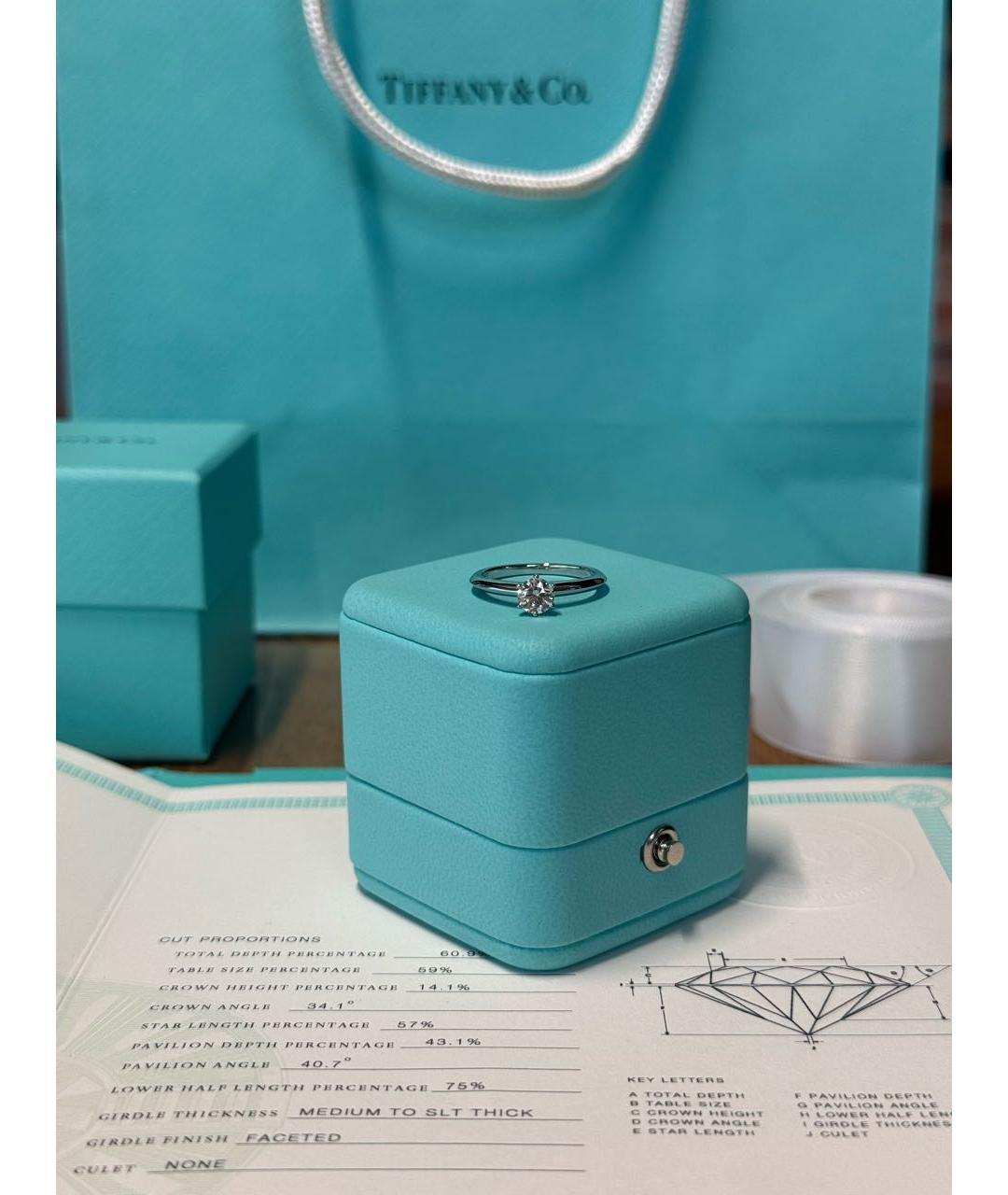 TIFFANY&CO Серебряное платиновое кольцо, фото 5