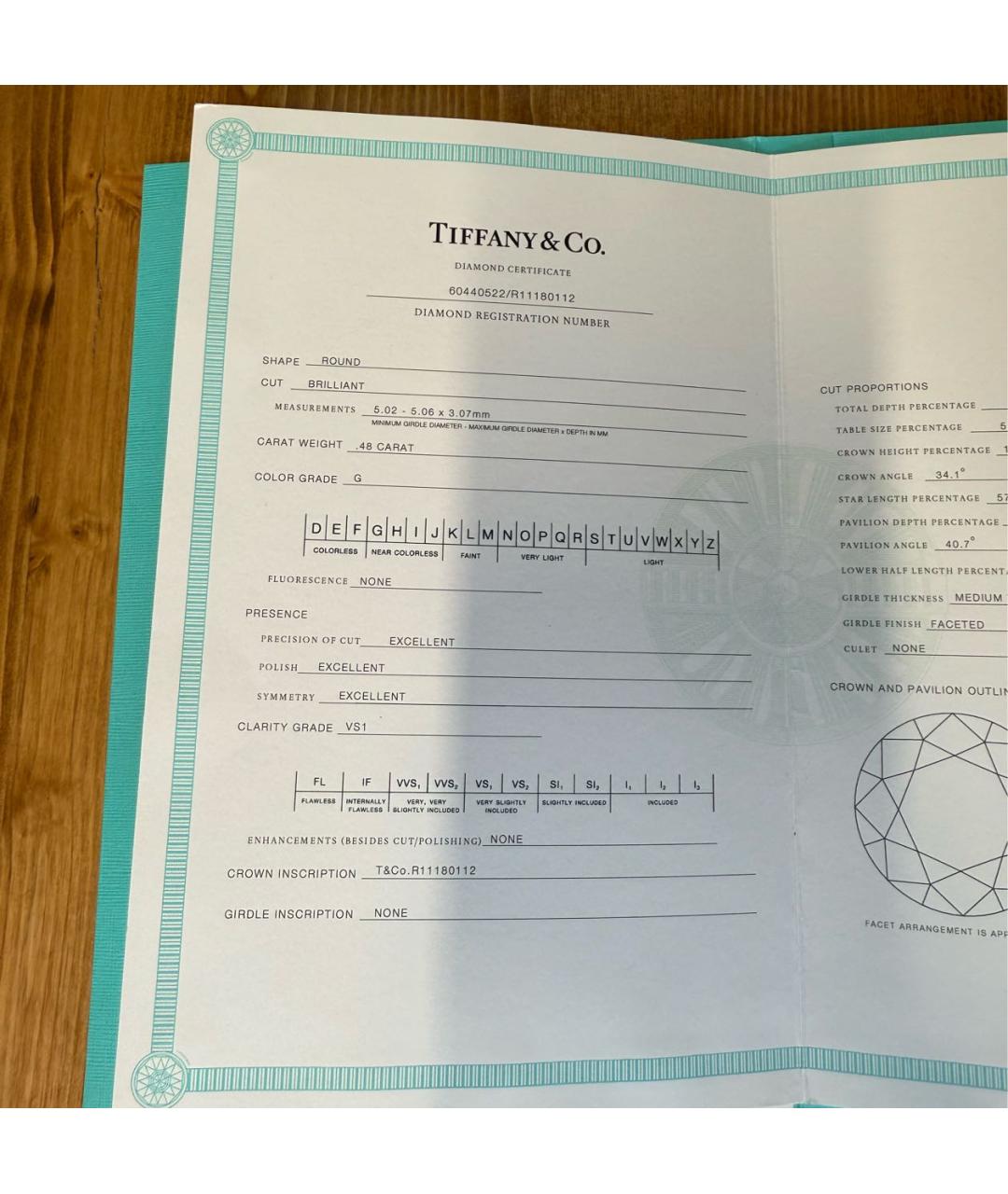 TIFFANY&CO Серебряное платиновое кольцо, фото 7