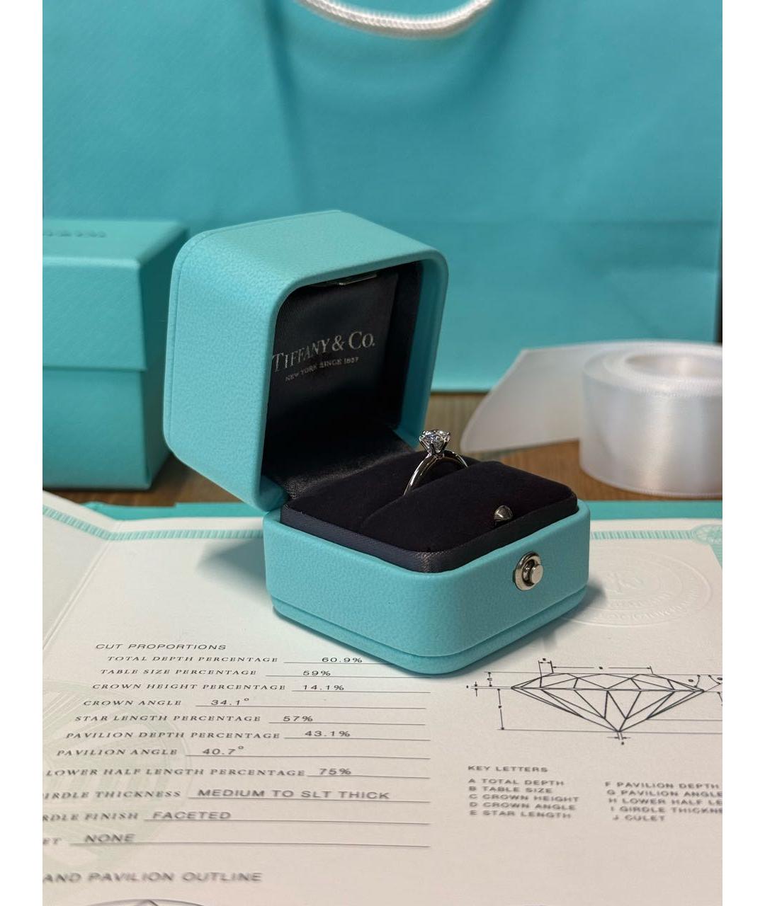 TIFFANY&CO Серебряное платиновое кольцо, фото 4