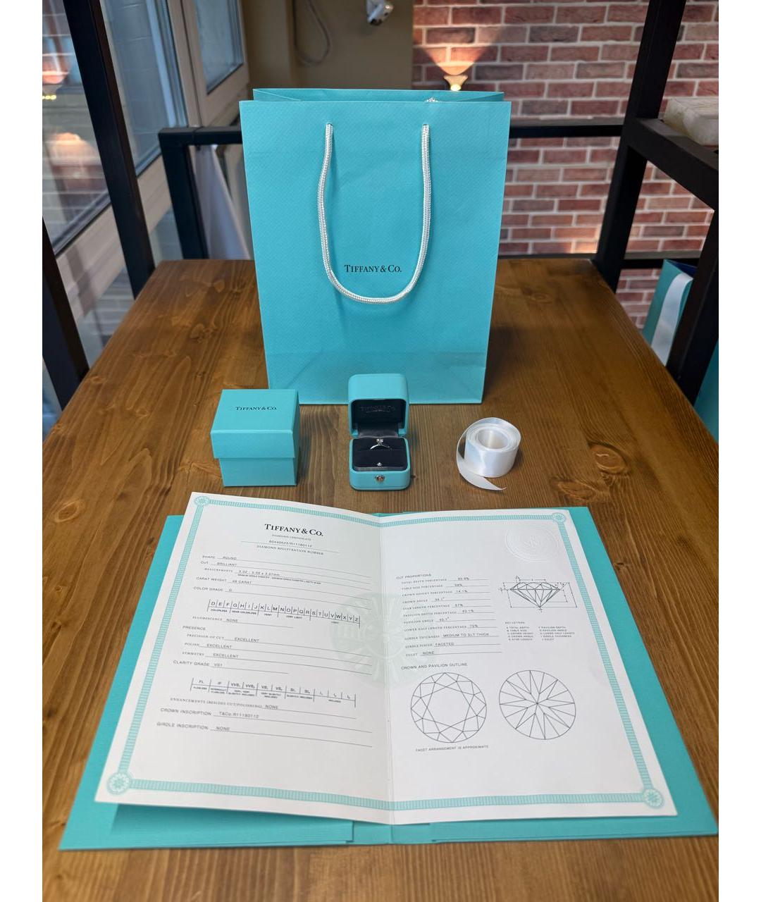 TIFFANY&CO Серебряное платиновое кольцо, фото 2