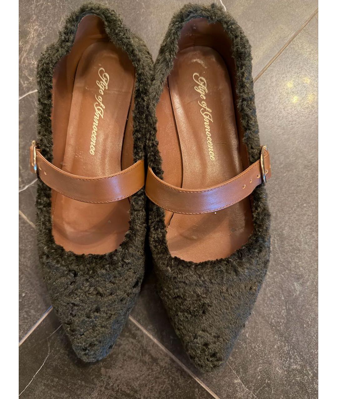 Age Of Innocence Хаки кожаные балетки, фото 2