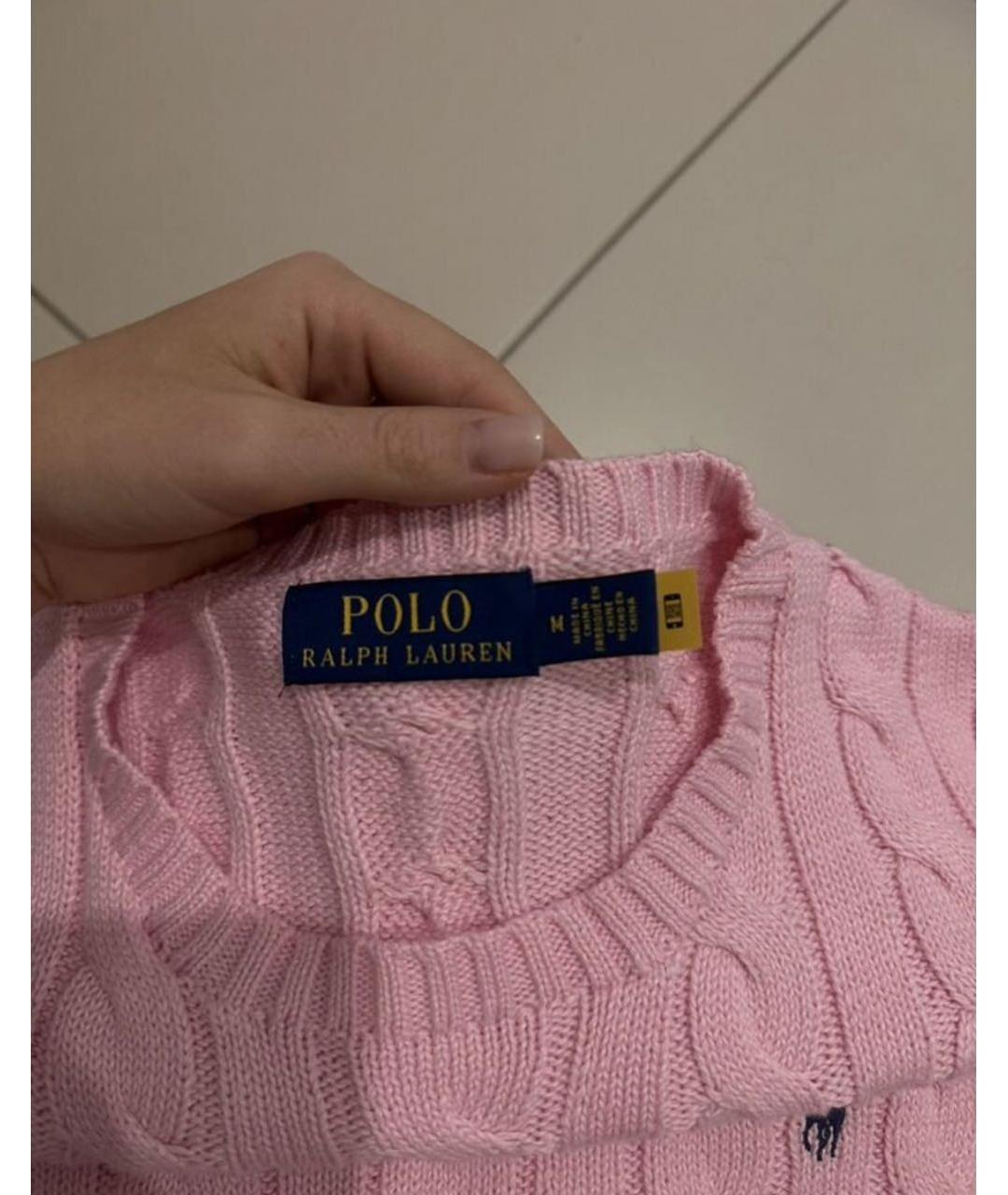 POLO RALPH LAUREN Розовый хлопковый джемпер / свитер, фото 3