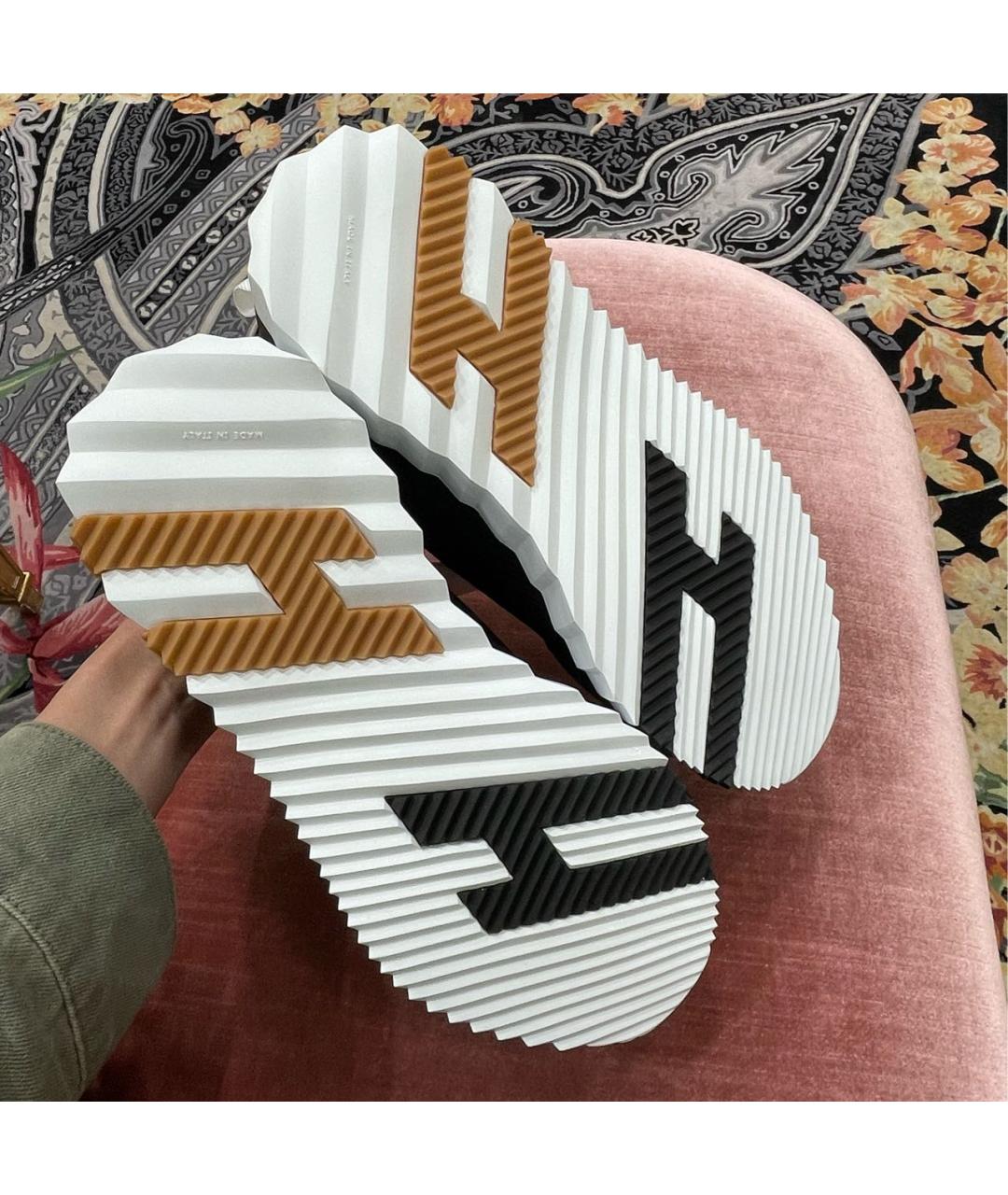 HERMES Черные кожаные кроссовки, фото 5