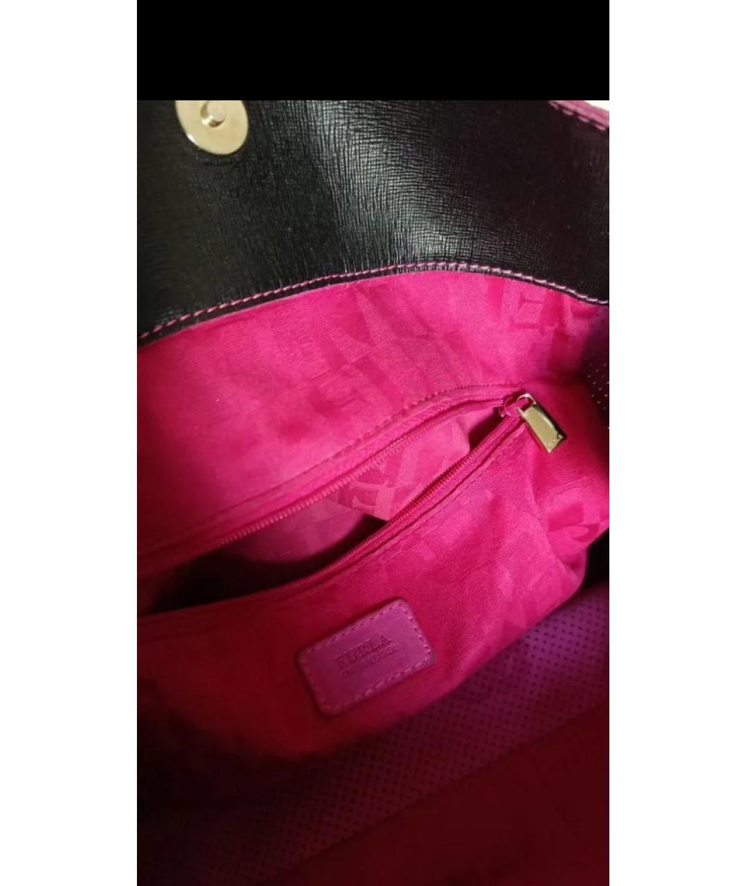 FURLA Черная кожаная сумка тоут, фото 8