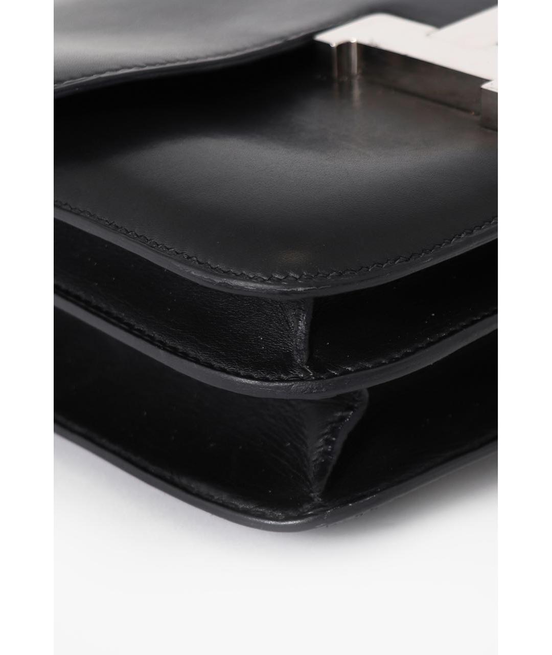 HERMES Черная кожаная сумка через плечо, фото 6
