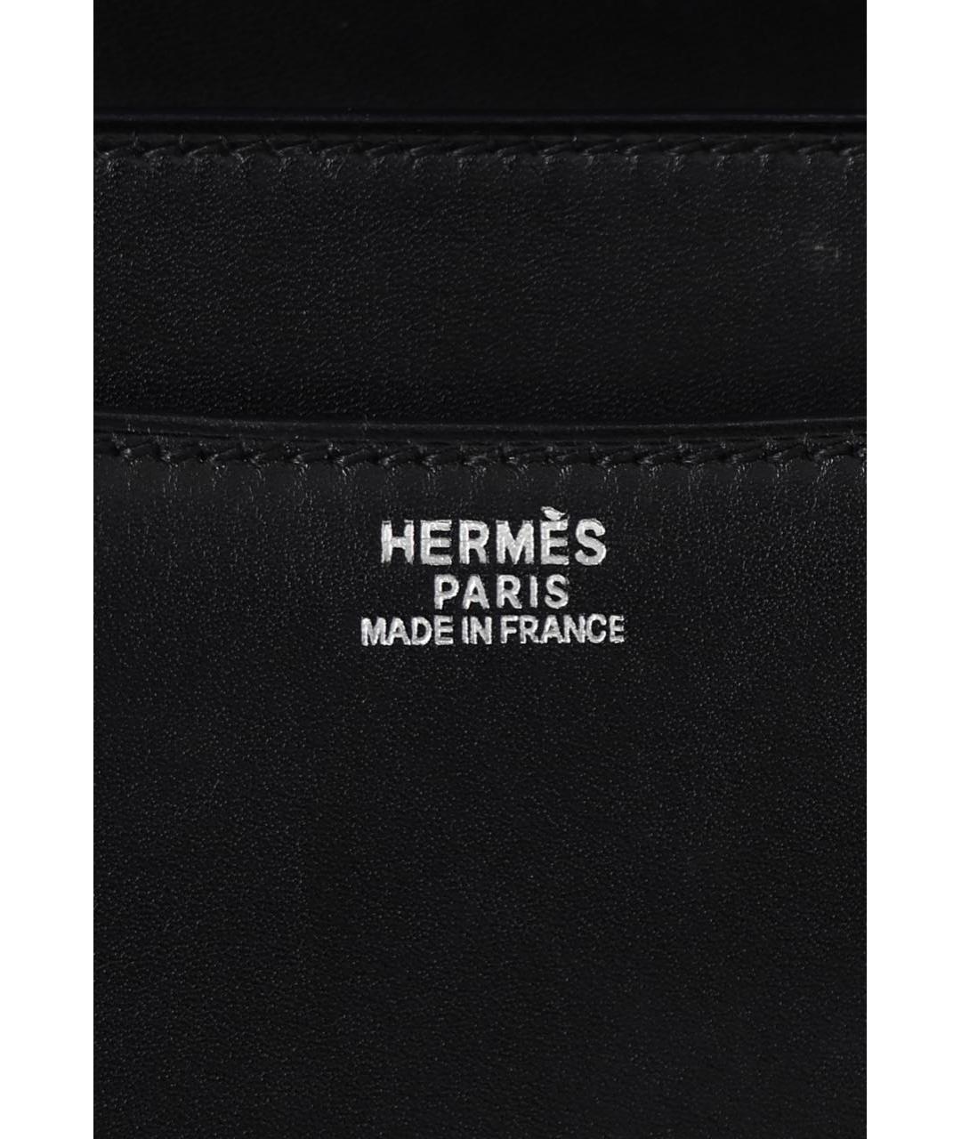 HERMES Черная кожаная сумка через плечо, фото 4