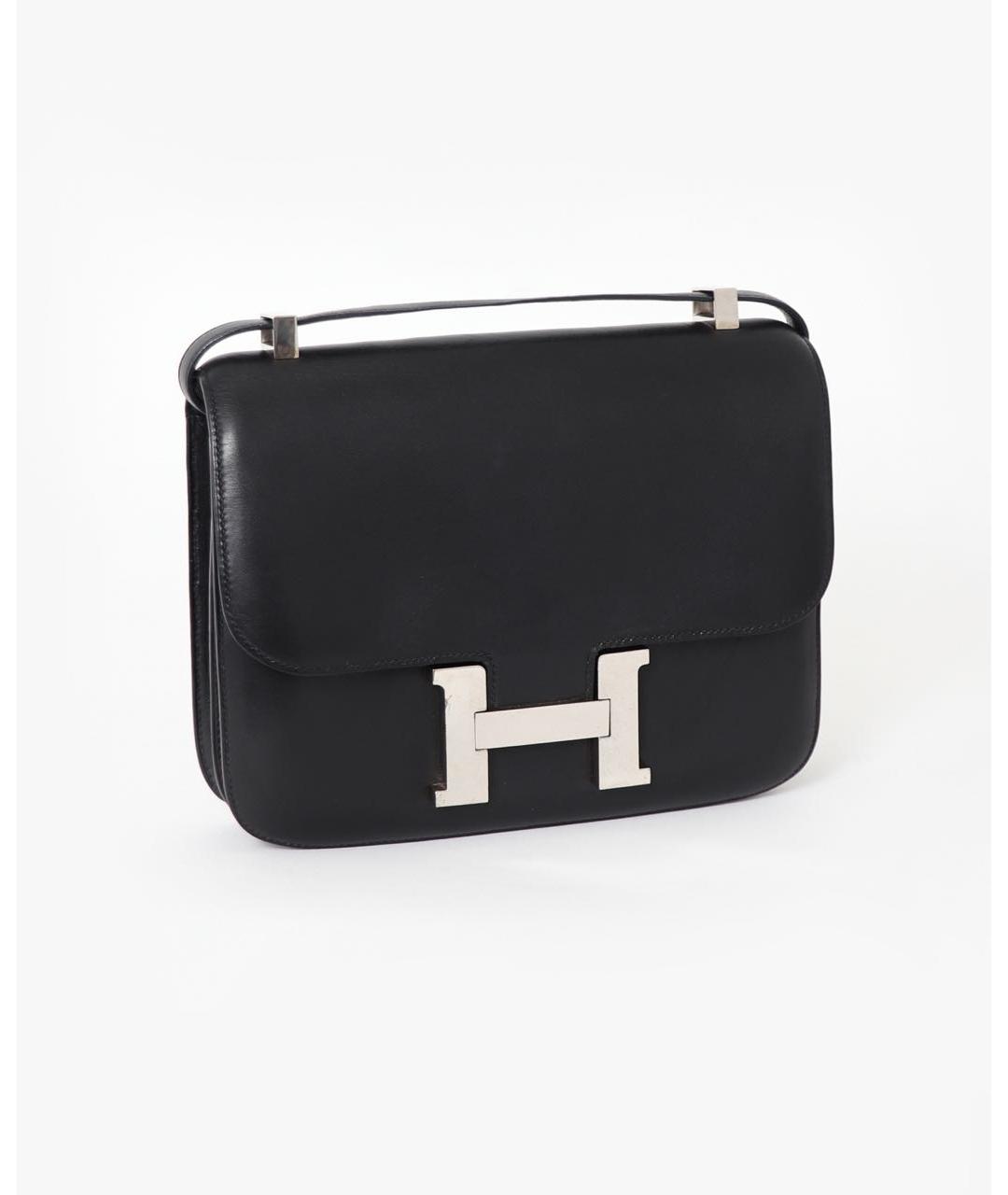 HERMES Черная кожаная сумка через плечо, фото 2
