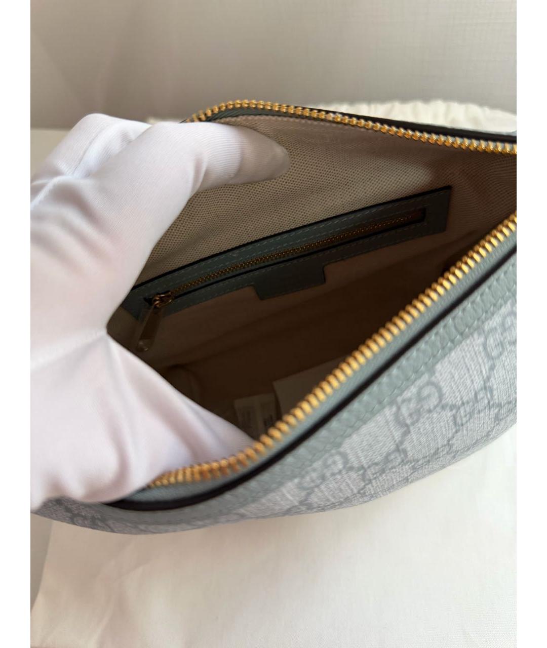 GUCCI Голубая кожаная сумка с короткими ручками, фото 7