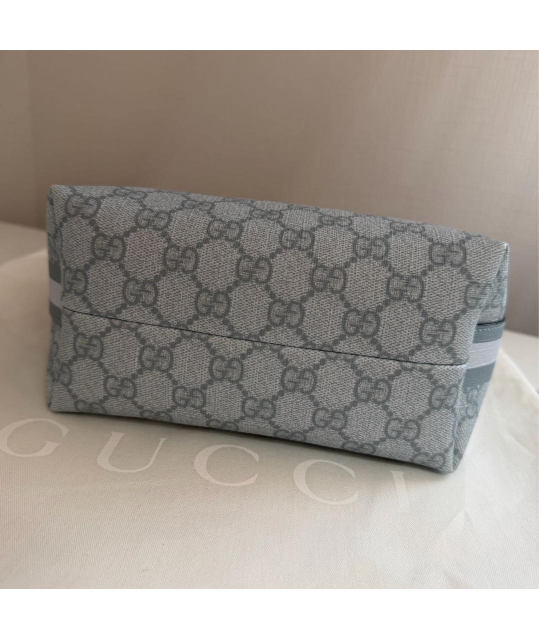 GUCCI Голубая кожаная сумка с короткими ручками, фото 6