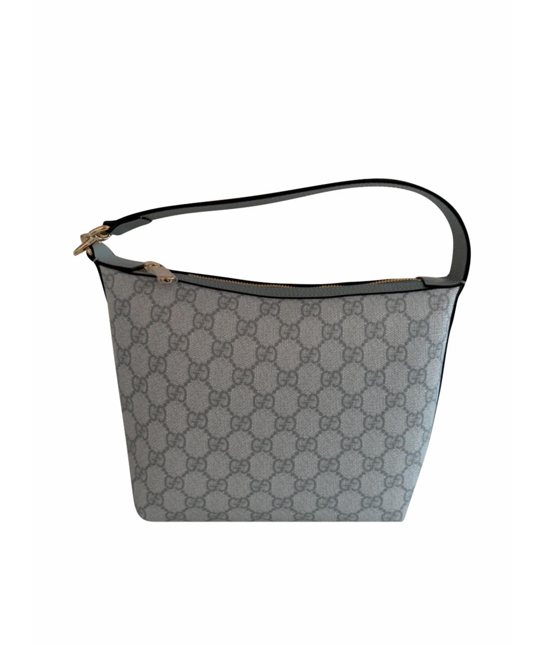 GUCCI Голубая кожаная сумка с короткими ручками, фото 1