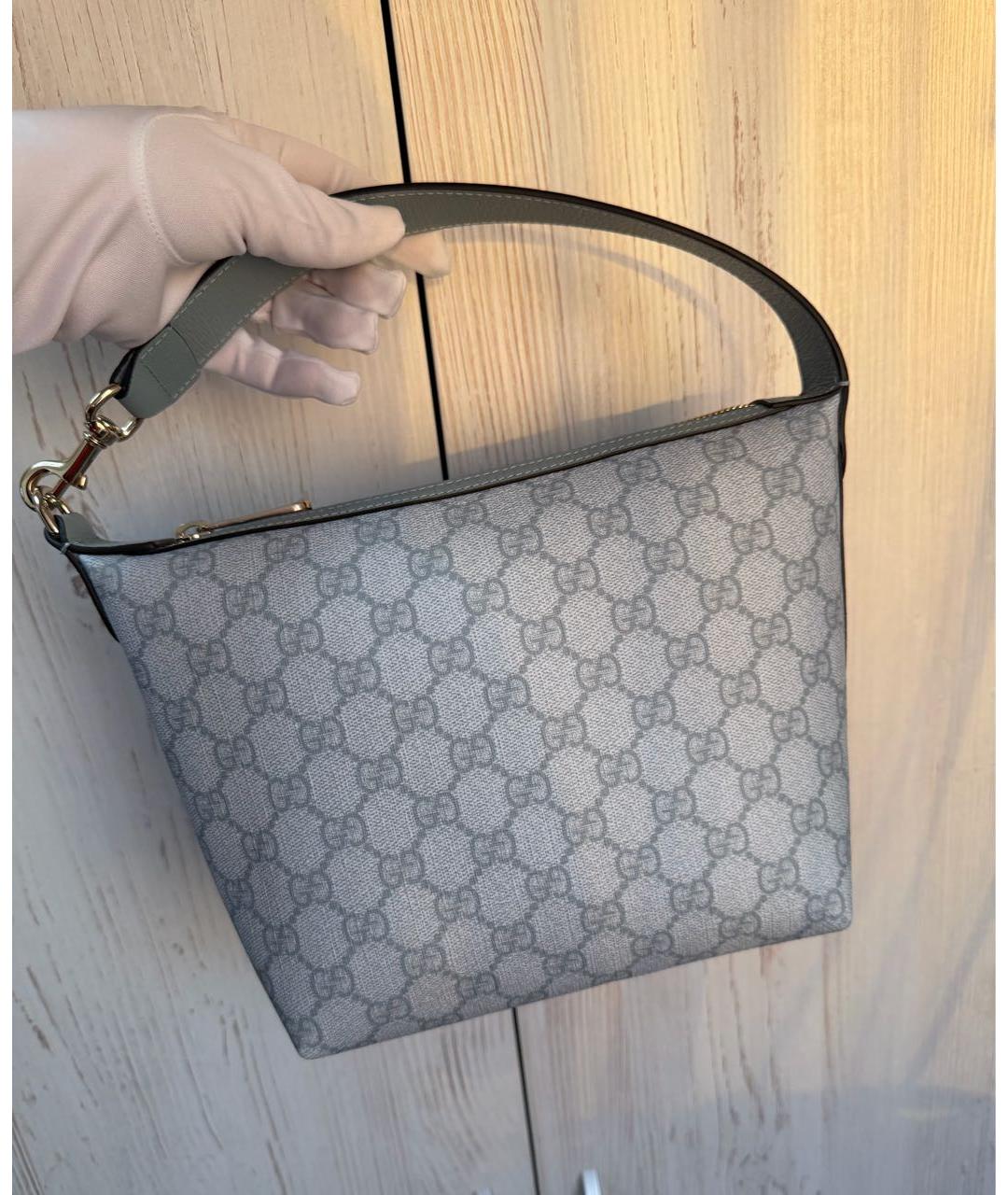 GUCCI Голубая кожаная сумка с короткими ручками, фото 2