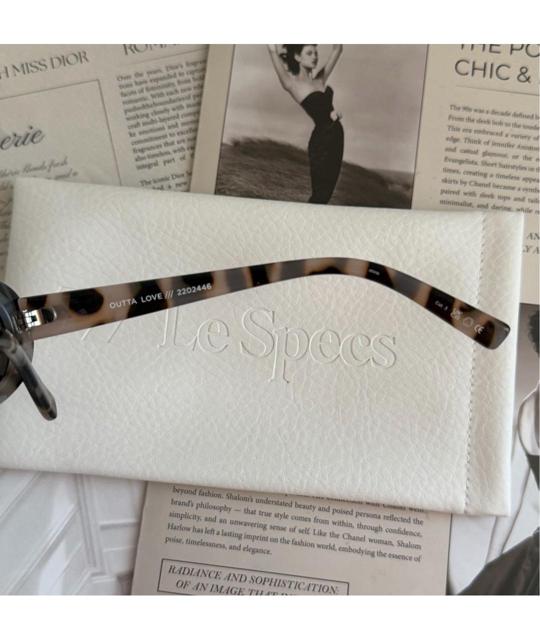 LE SPECS Серые пластиковые солнцезащитные очки, фото 4