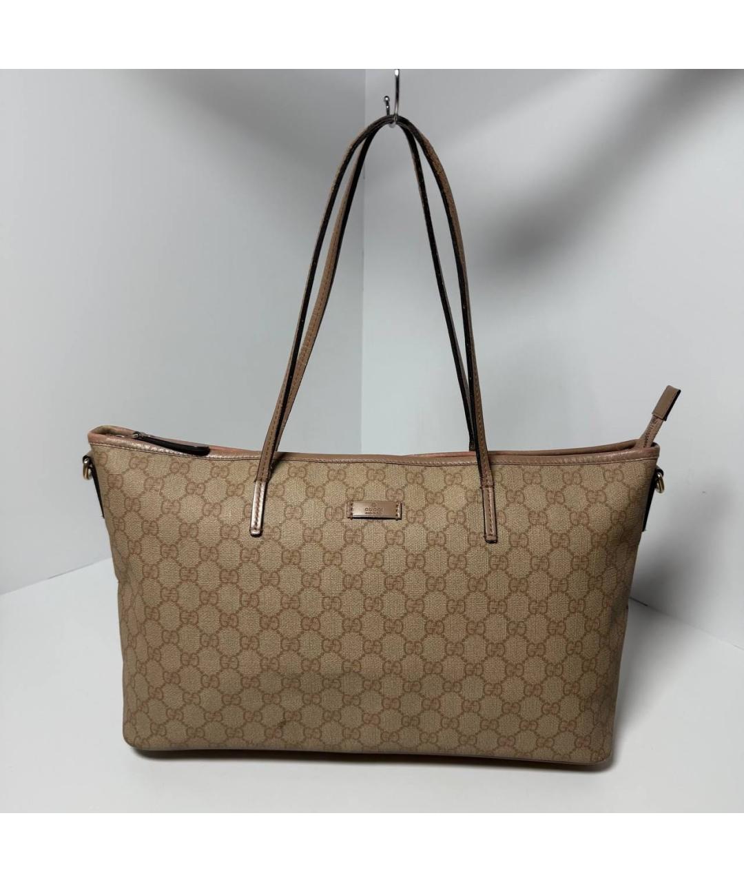 GUCCI Бежевая сумка тоут, фото 9
