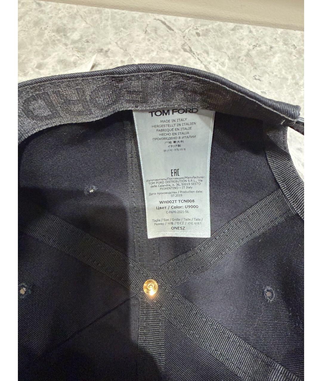 TOM FORD Черная хлопковая кепка, фото 7