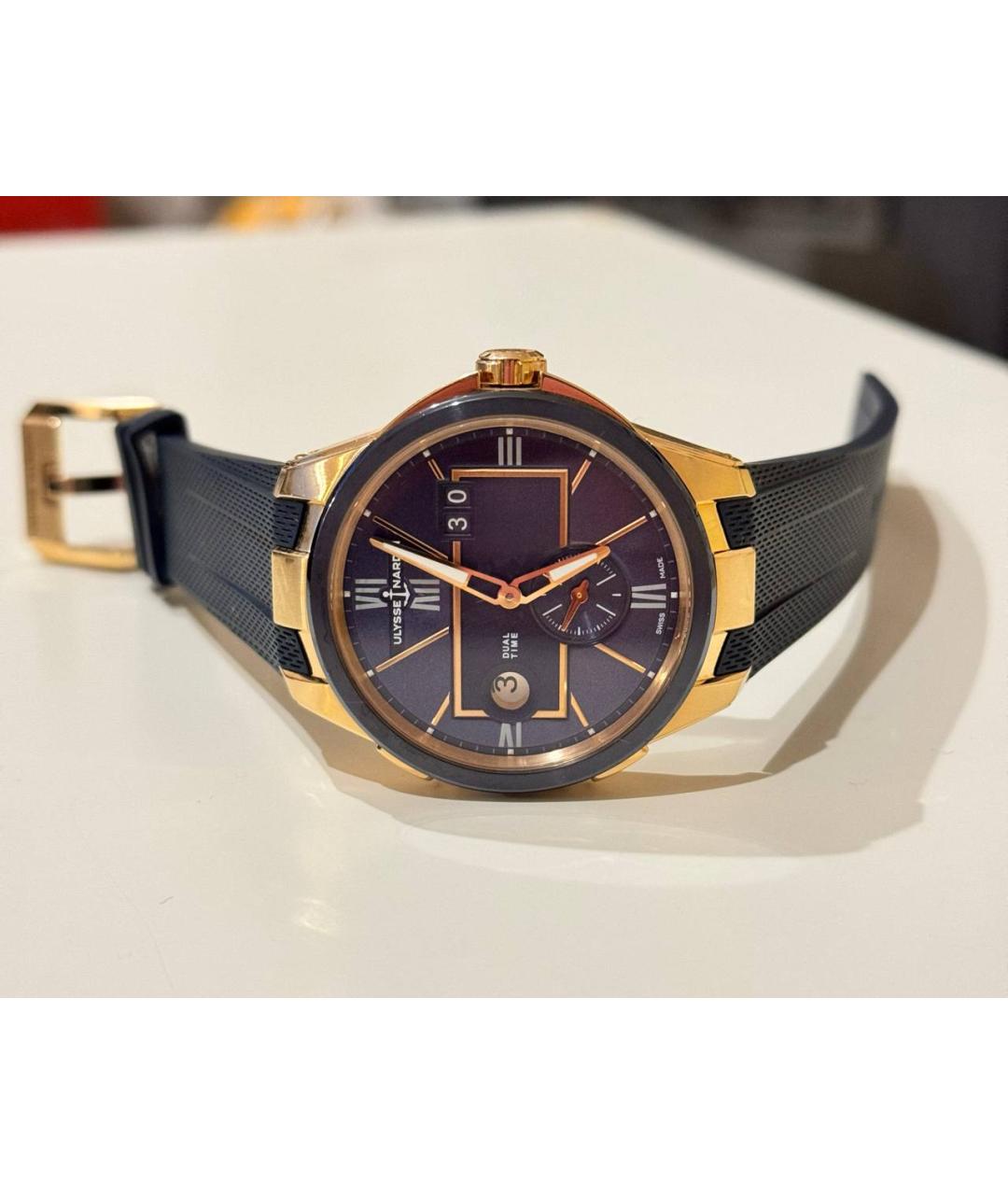 Ulysse Nardin Синие часы из розового золота, фото 3