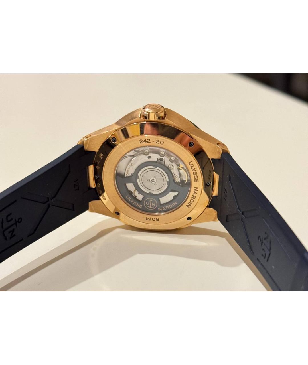 Ulysse Nardin Синие часы из розового золота, фото 6