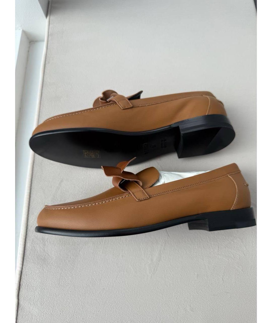 HERMES Коричневые кожаные лоферы, фото 3