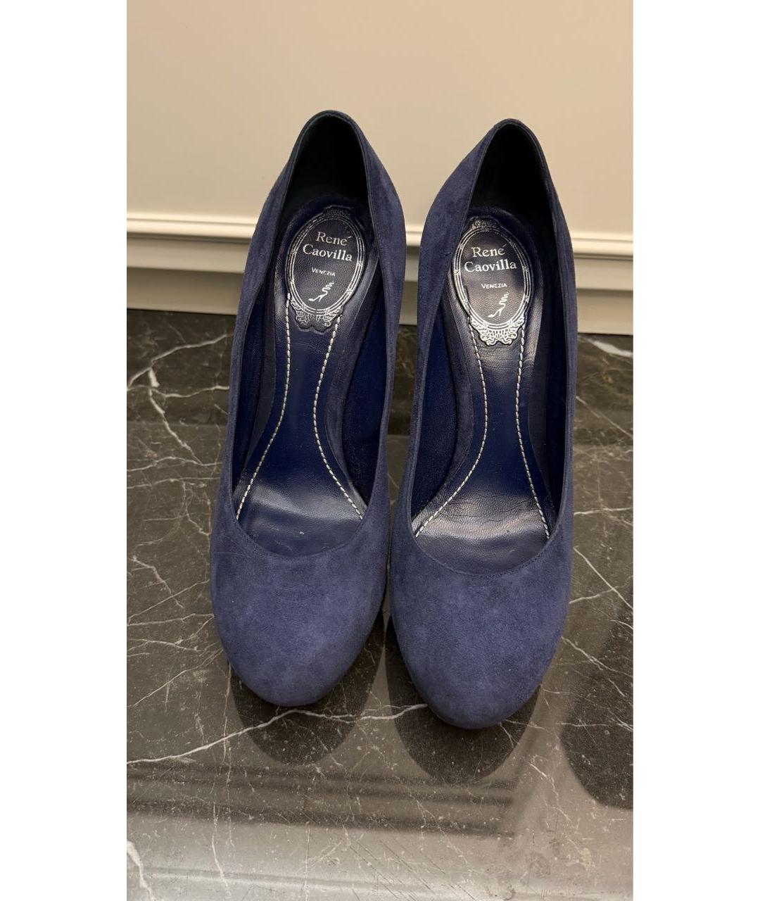 RENE CAOVILLA Темно-синие замшевые туфли, фото 2
