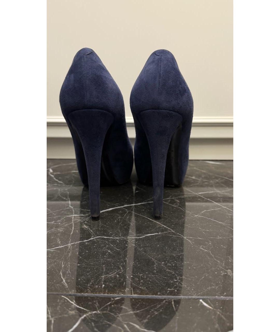 RENE CAOVILLA Темно-синие замшевые туфли, фото 4