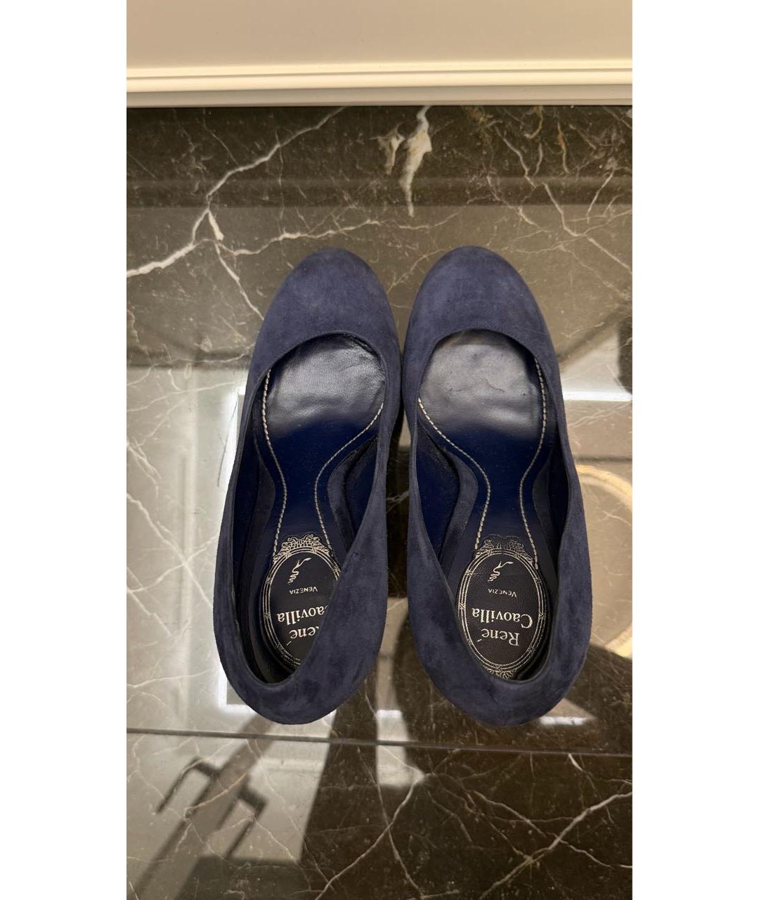 RENE CAOVILLA Темно-синие замшевые туфли, фото 3