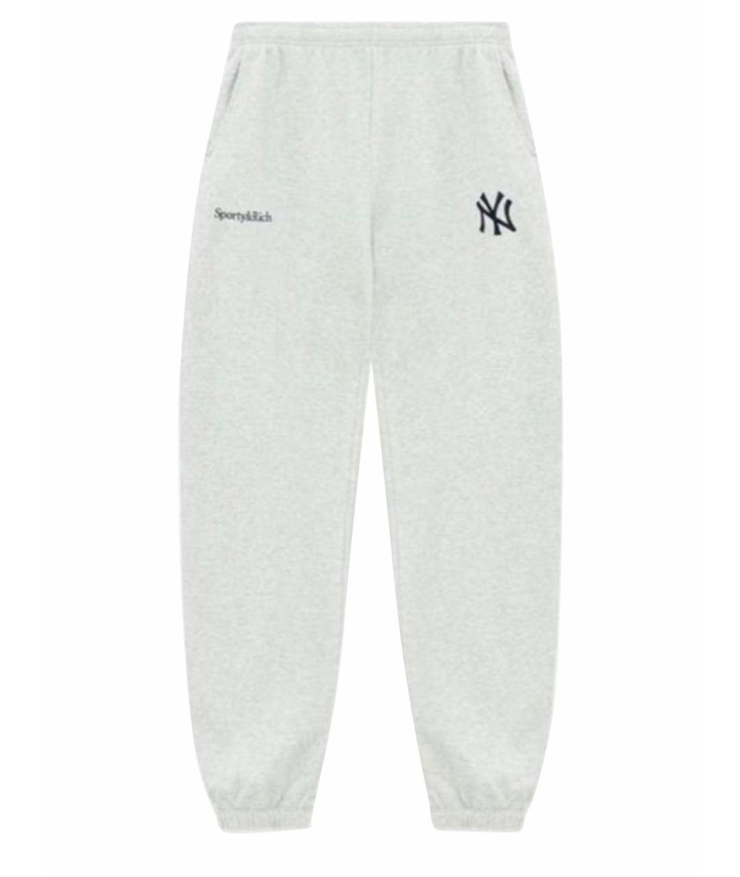 SPORTY AND RICH Серые хлопковые брюки широкие, фото 1