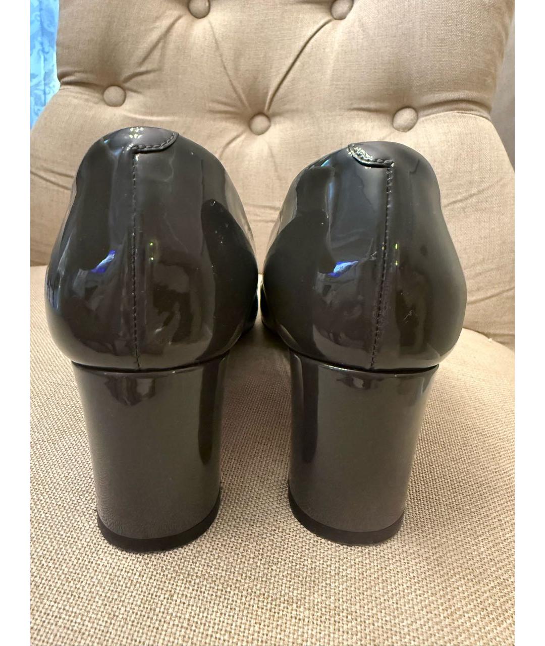 DOLCE&GABBANA Серые туфли из лакированной кожи, фото 3