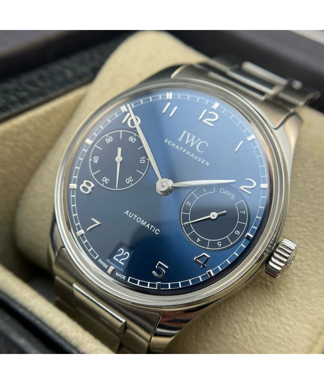 IWC Синие металлические часы, фото 7