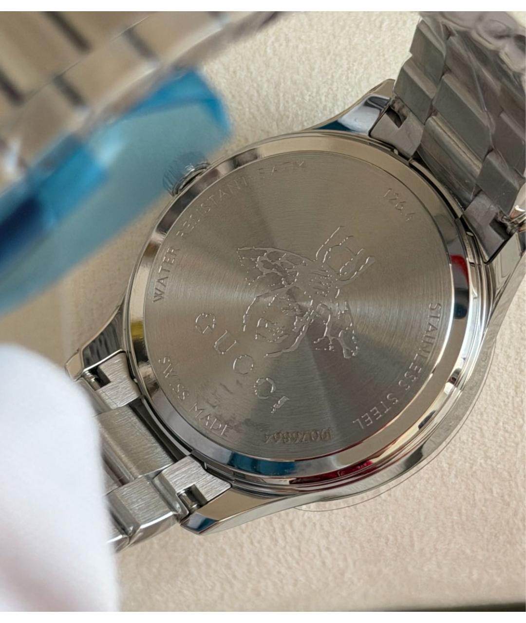 GUCCI Серебряные металлические часы, фото 7