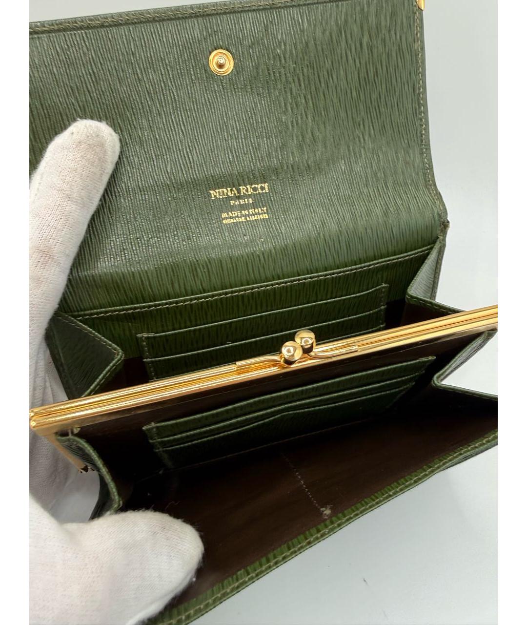 NINA RICCI Зеленый кожаный кошелек, фото 5