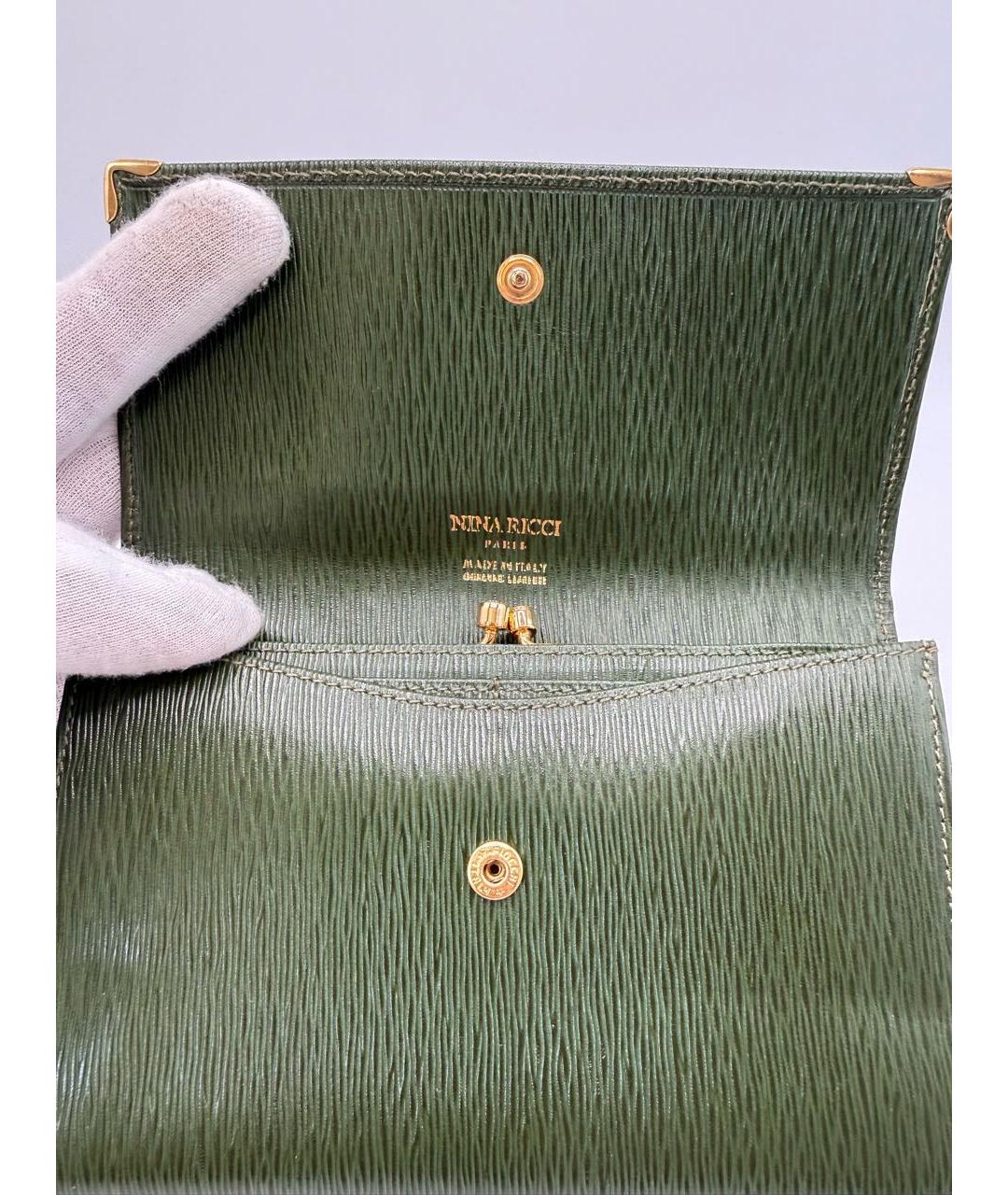 NINA RICCI Зеленый кожаный кошелек, фото 4
