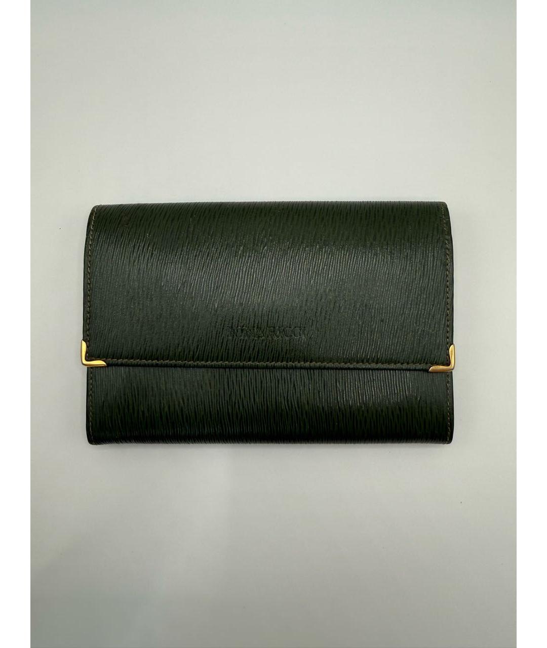 NINA RICCI Зеленый кожаный кошелек, фото 6