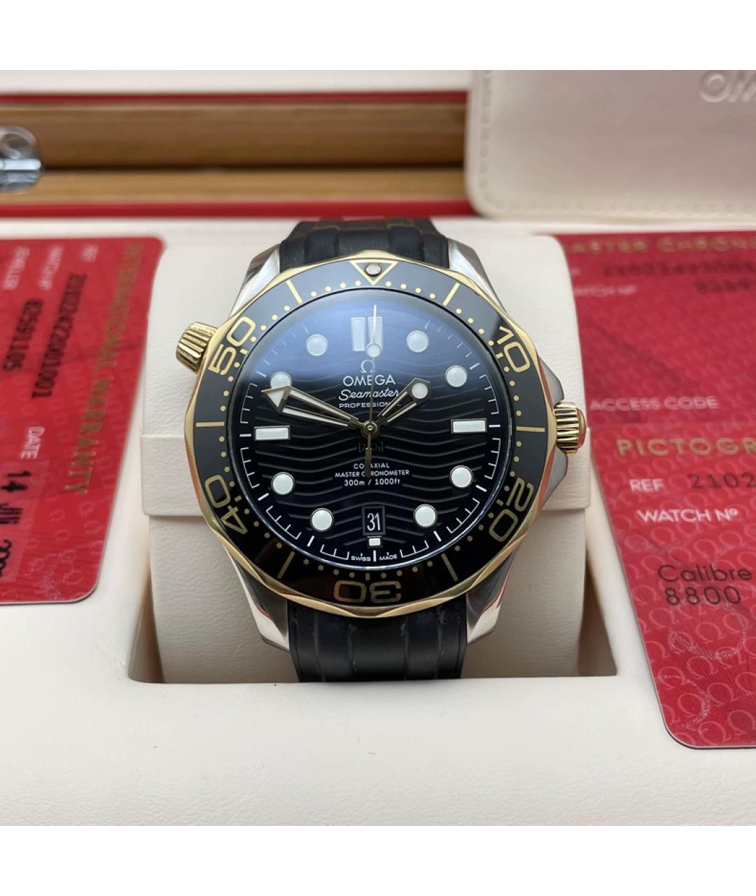 OMEGA Синие часы из желтого золота, фото 9