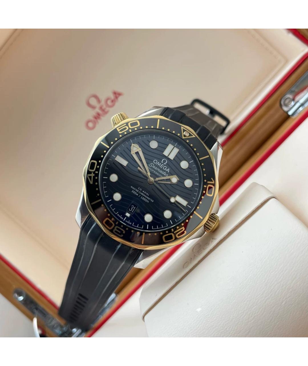 OMEGA Синие часы из желтого золота, фото 7