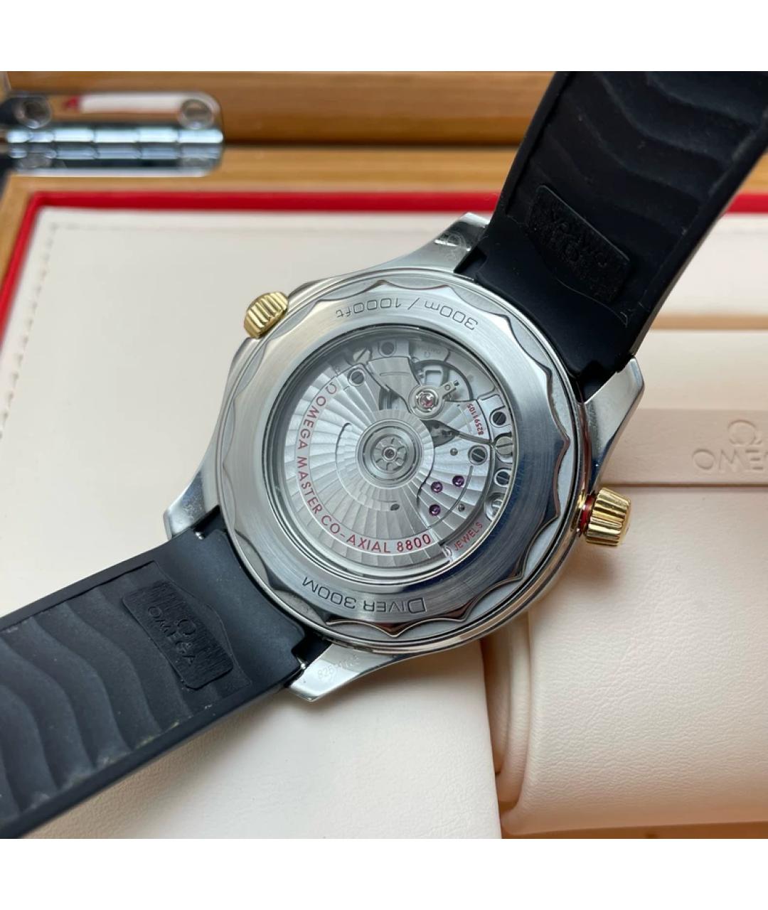 OMEGA Синие часы из желтого золота, фото 4