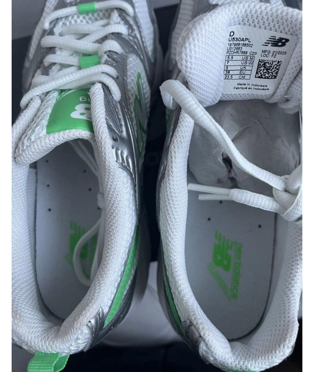 NEW BALANCE Белые кожаные кроссовки, фото 5