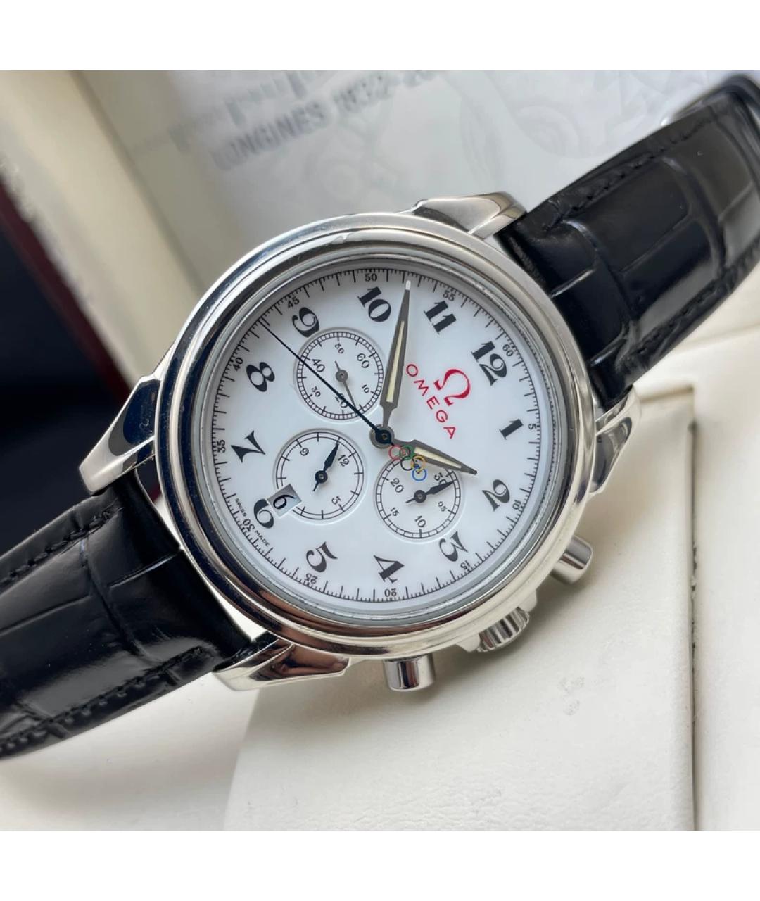 OMEGA Белые металлические часы, фото 7