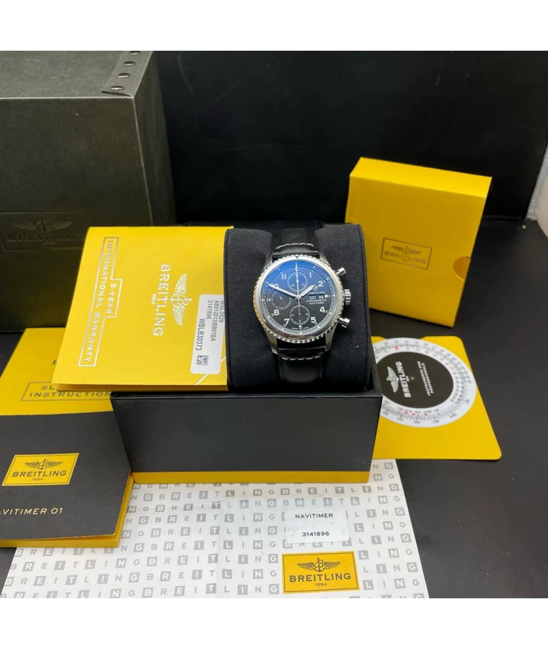 BREITLING Черные металлические часы, фото 2