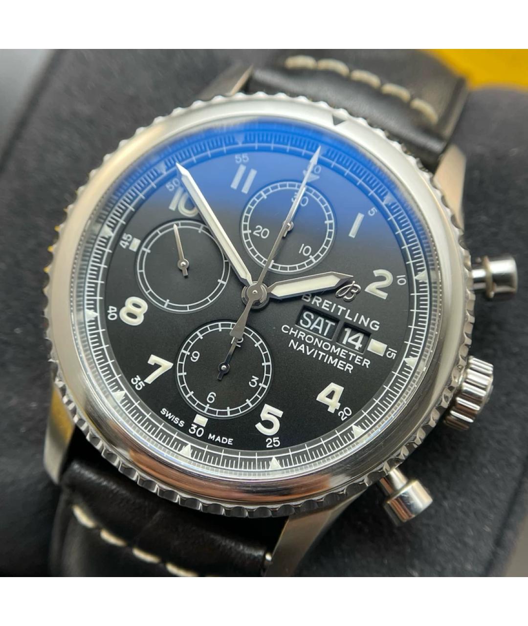 BREITLING Черные металлические часы, фото 3